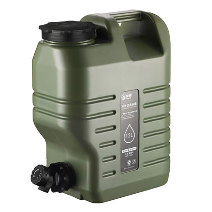 Outdoor Camping Water Storage Bucket with Faucet Portable Square Drinking Tank - 11L V528-BUCKET-ARMY-GREEN-11L-894830