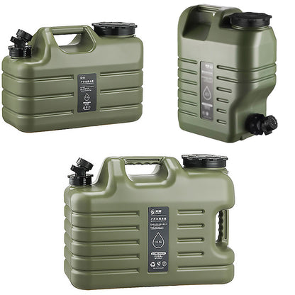 Outdoor Camping Water Storage Bucket with Faucet Portable Square Drinking Tank - 12L V528-BUCKET-ARMY-GREEN-12L-537751