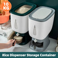 10kg Rice Storage Bucket Household Metering Rice Container Large Capacity - Green V528-BUCKET-GREEN-545118