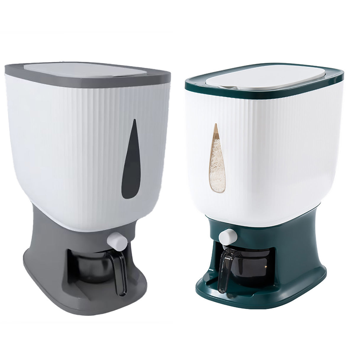 10kg Rice Storage Bucket Household Metering Rice Container Large Capacity - Green V528-BUCKET-GREEN-545118