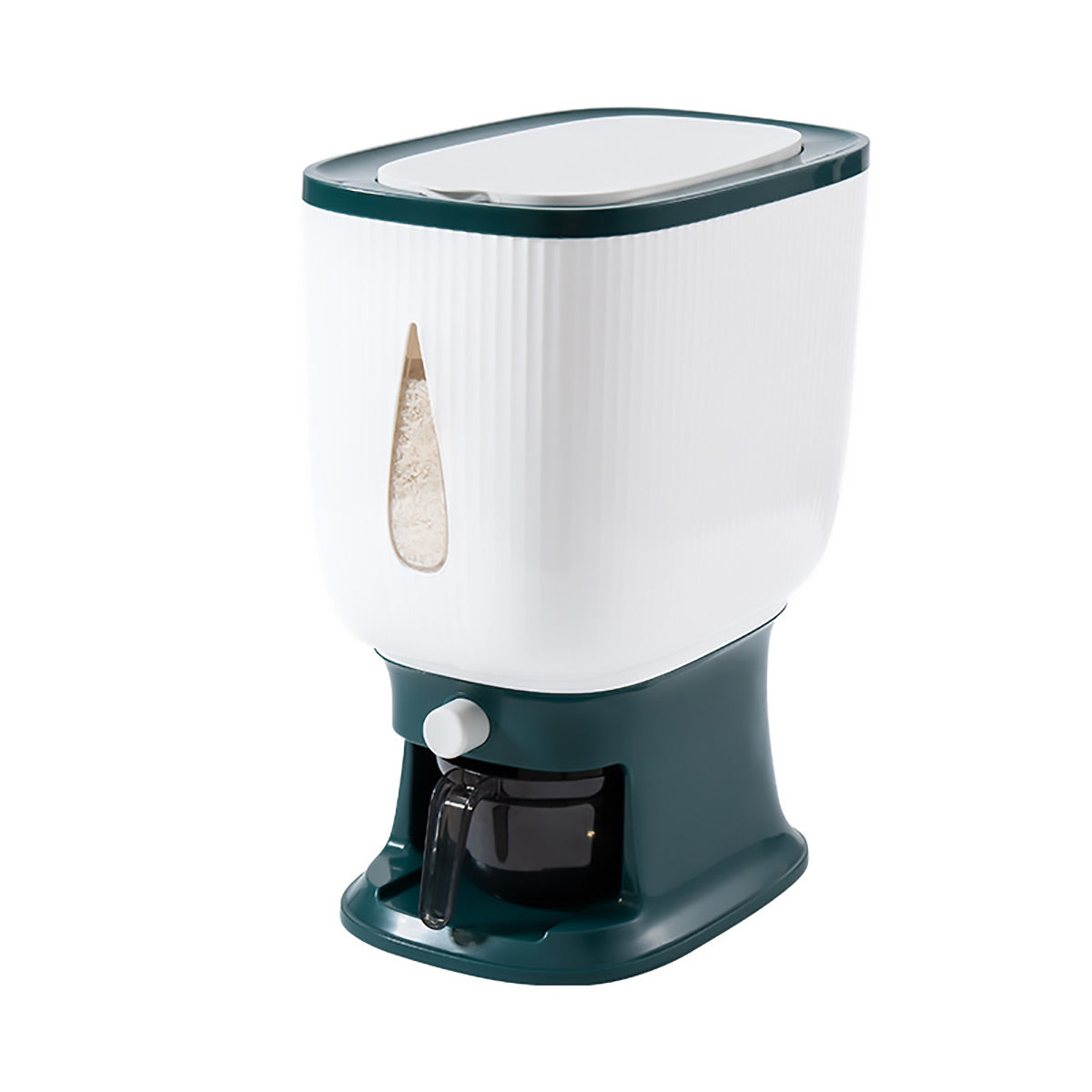 10kg Rice Storage Bucket Household Metering Rice Container Large Capacity - Green V528-BUCKET-GREEN-545118