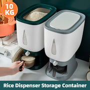 10kg Rice Storage Bucket Household Metering Rice Container Large Capacity - Grey V528-BUCKET-GREY-930420