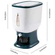 10kg Rice Storage Bucket Household Metering Rice Container Large Capacity - Grey V528-BUCKET-GREY-930420