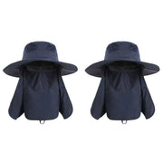 2PCS Outdoor Fisherman Hat Men Women Sun Protection Fishing Cap Bucket Hat - Navy V528-BUCKET-HAT-2PCS-NAVY-417726