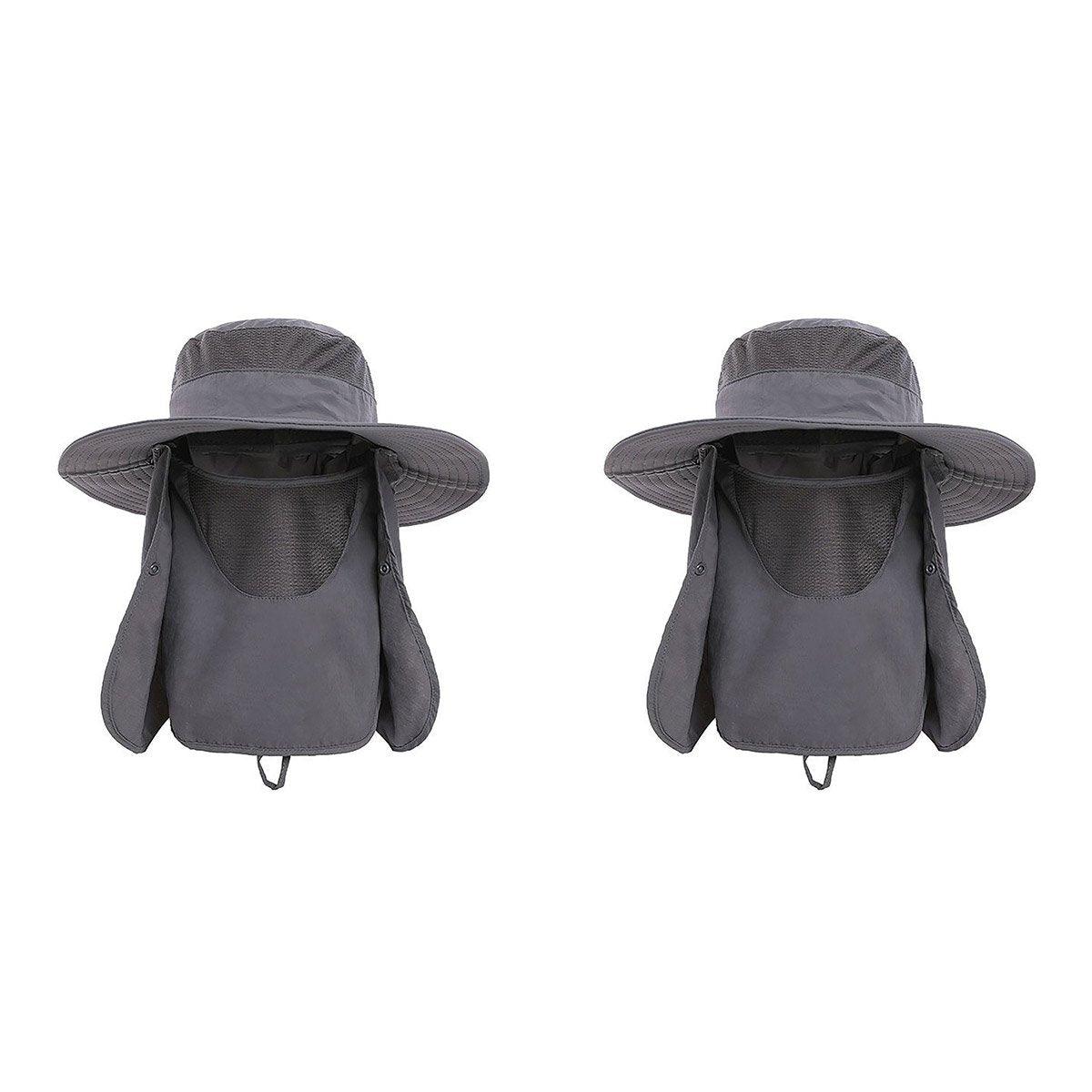 2PCS Outdoor Fisherman Hat Men Women Sun Protection Fishing Cap Bucket Hat - Navy V528-BUCKET-HAT-2PCS-NAVY-417726