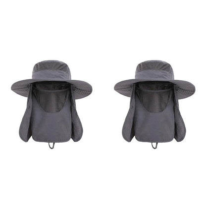 2PCS Outdoor Fisherman Hat Men Women Sun Protection Fishing Cap Bucket Hat - Navy V528-BUCKET-HAT-2PCS-NAVY-417726