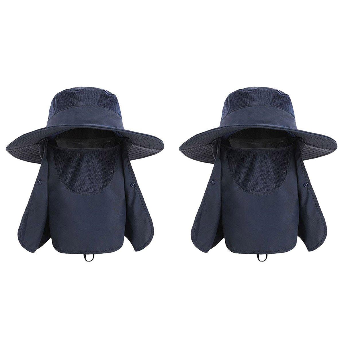 2PCS Outdoor Fisherman Hat Men Women Sun Protection Fishing Cap Bucket Hat - Pink V528-BUCKET-HAT-2PCS-PINK-451269