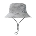 Cartoon Dinosaur Bucket Hat with Wide Brim for Summer Sun Protection - Grey V528-BUCKET-HAT-YH-581153