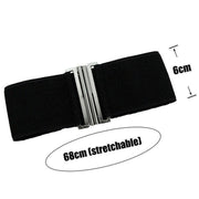 Women Elastic Waist Belt Stretch Cinch Wide Band with Metal Buckle for Dress 3Colours - Brown V528-BUCKLECINCH-BROWN-909874