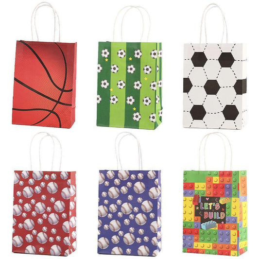 30PCS Fashion Ball Kraft Paper Gift Bag Festivals gift tote bag Party Favor Bag - Building-Blocks-30pcs V528-BUILDING-BLOCKS-30PCS-486523