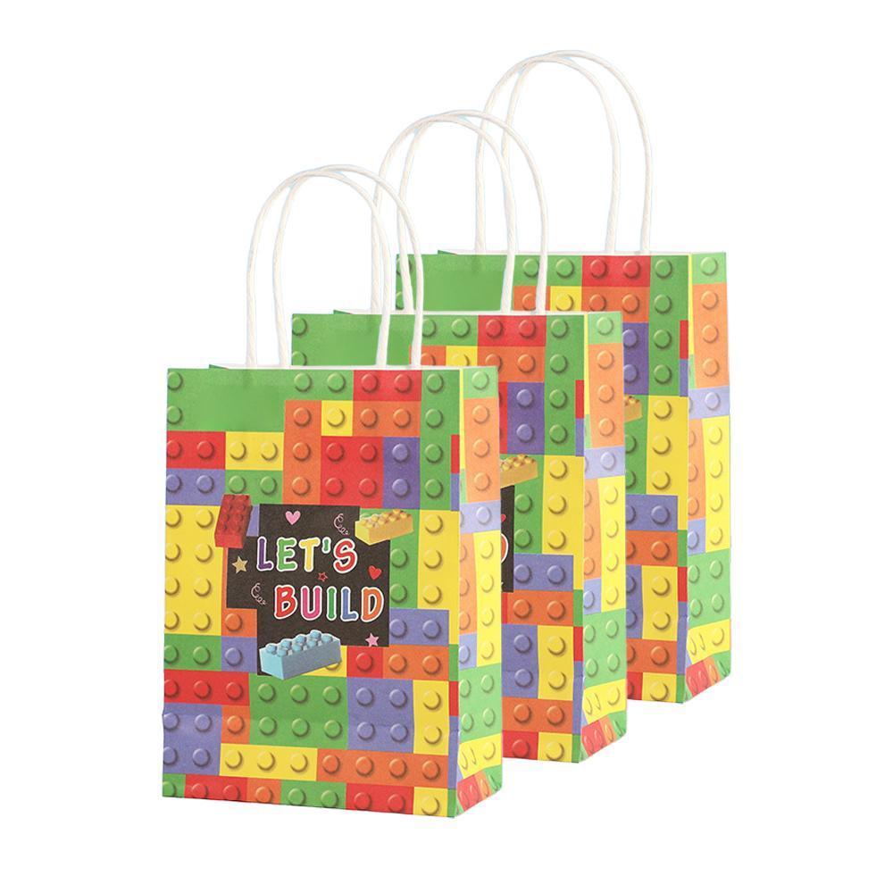 30PCS Fashion Ball Kraft Paper Gift Bag Festivals gift tote bag Party Favor Bag - Building-Blocks-30pcs V528-BUILDING-BLOCKS-30PCS-486523