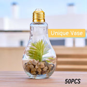 50PCS 100ML Transparent Bulb Bottle Plastic Candy Jar Storage Container Reusable V528-BULB-BOX-50PCS-100ML-590129