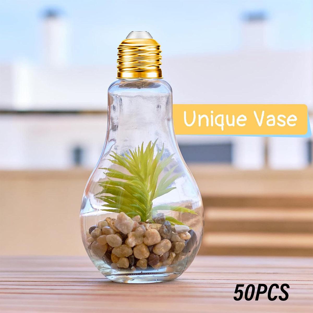 50PCS 100ML Transparent Bulb Bottle Plastic Candy Jar Storage Container Reusable V528-BULB-BOX-50PCS-100ML-590129