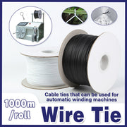 1000M Coiled Tie Wire Elliptical Binding Wire Garden Plant Cable Roll for Home - Black V528-BUNDLING-BLACK-1ROLL-385157