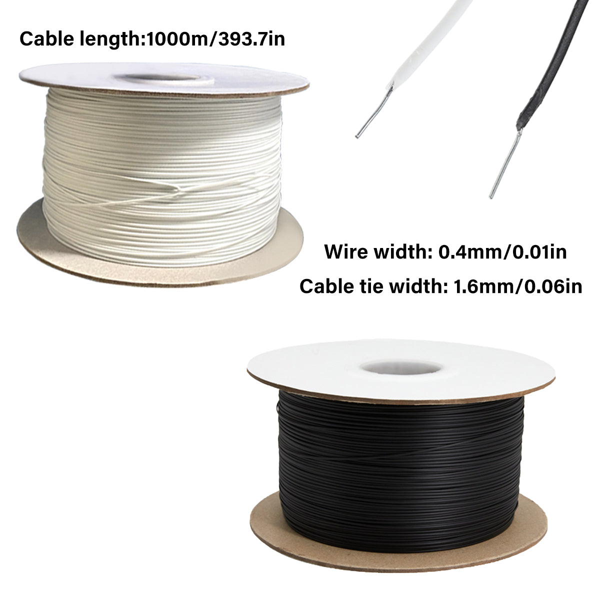 1000M Coiled Tie Wire Elliptical Binding Wire Garden Plant Cable Roll for Home - Black V528-BUNDLING-BLACK-1ROLL-385157