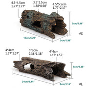 Tree Log Hide Ornament Trunk Tunnel Fish Reptile Tank Resin Aquarium Decoration - Large