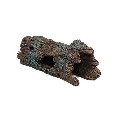 Tree Log Hide Ornament Trunk Tunnel Fish Reptile Tank Resin Aquarium Decoration - Small V528-BURROWING-S-894523