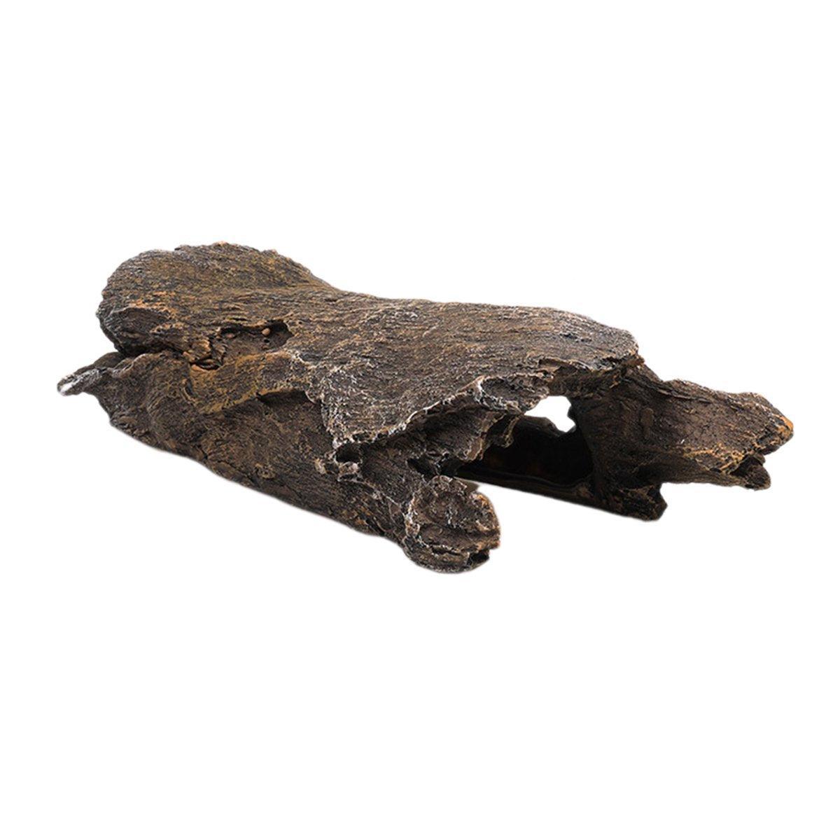 Tree Log Hide Ornament Trunk Tunnel Fish Reptile Tank Resin Aquarium Decoration - Small V528-BURROWING-S-894523