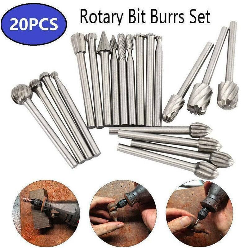 20Pcs Tungsten Steel Solid Carbide Burrs For Dremel Rotary Tool Bit Accessories V528-BURRSBIT-695527