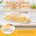 Square Butter Box with Knife Cheese Storage Container Cutting Tray for Kitchen V528-BUTTER-BOX-926427