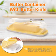 Square Butter Box with Knife Cheese Storage Container Cutting Tray for Kitchen V528-BUTTER-BOX-926427