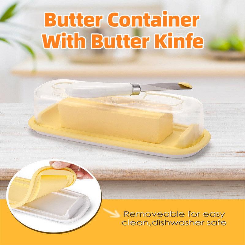 Square Butter Box with Knife Cheese Storage Container Cutting Tray for Kitchen V528-BUTTER-BOX-926427