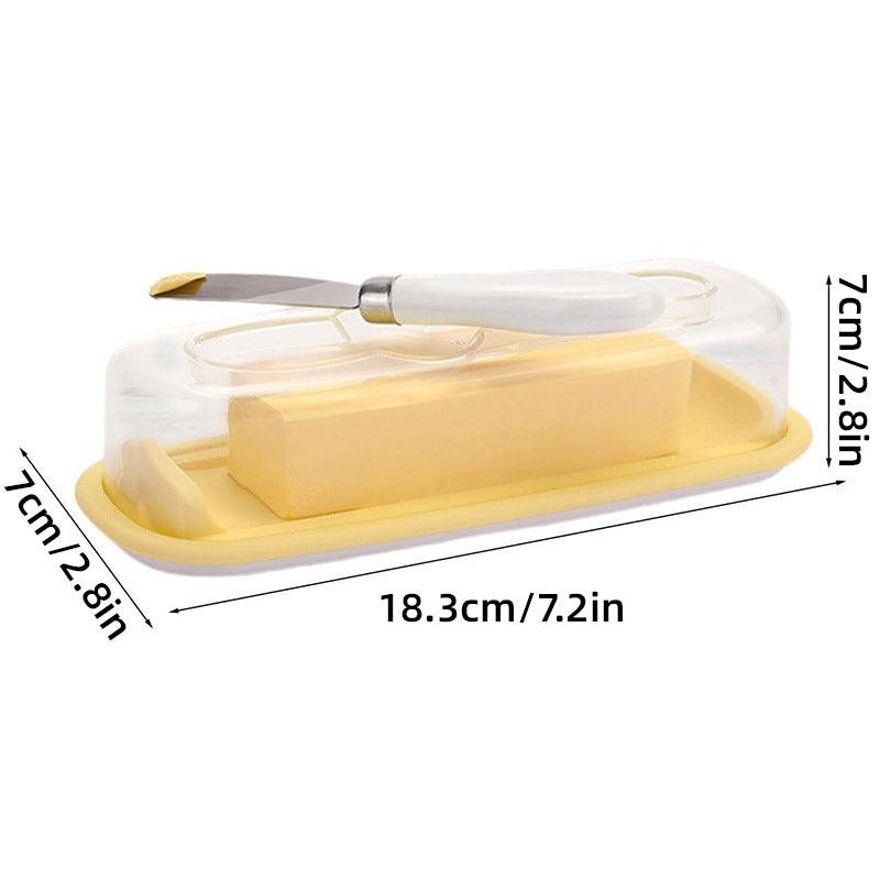 Square Butter Box with Knife Cheese Storage Container Cutting Tray for Kitchen V528-BUTTER-BOX-926427