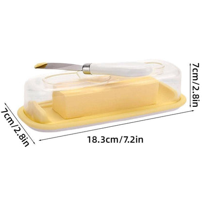 Square Butter Box with Knife Cheese Storage Container Cutting Tray for Kitchen V528-BUTTER-BOX-926427
