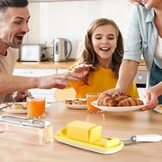 Square Butter Box with Knife Cheese Storage Container Cutting Tray for Kitchen V528-BUTTER-BOX-926427