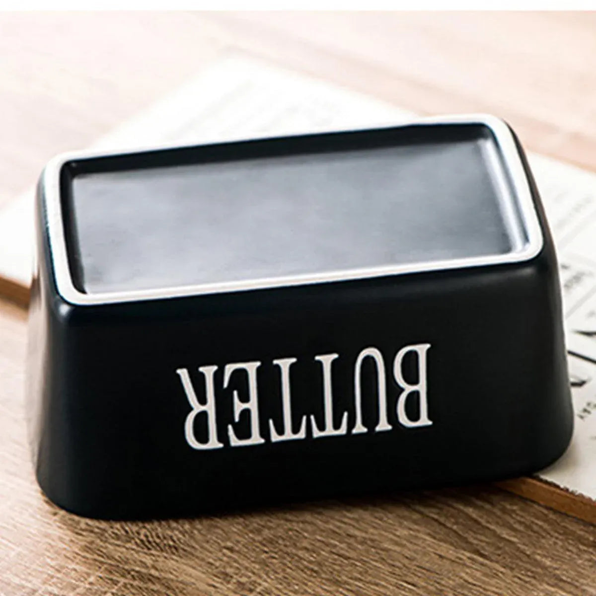 Butter Box with Knife Rectangular Cheese Container with Wooden Lid for Kitchen - Green V528-BUTTER-BOX-GREEN-357922