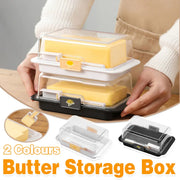 Butter Cheese Storage Box Kitchen Container with Lid Plastic Fridge Organizer - White V528-BUTTER-DISH-WHITE-494026