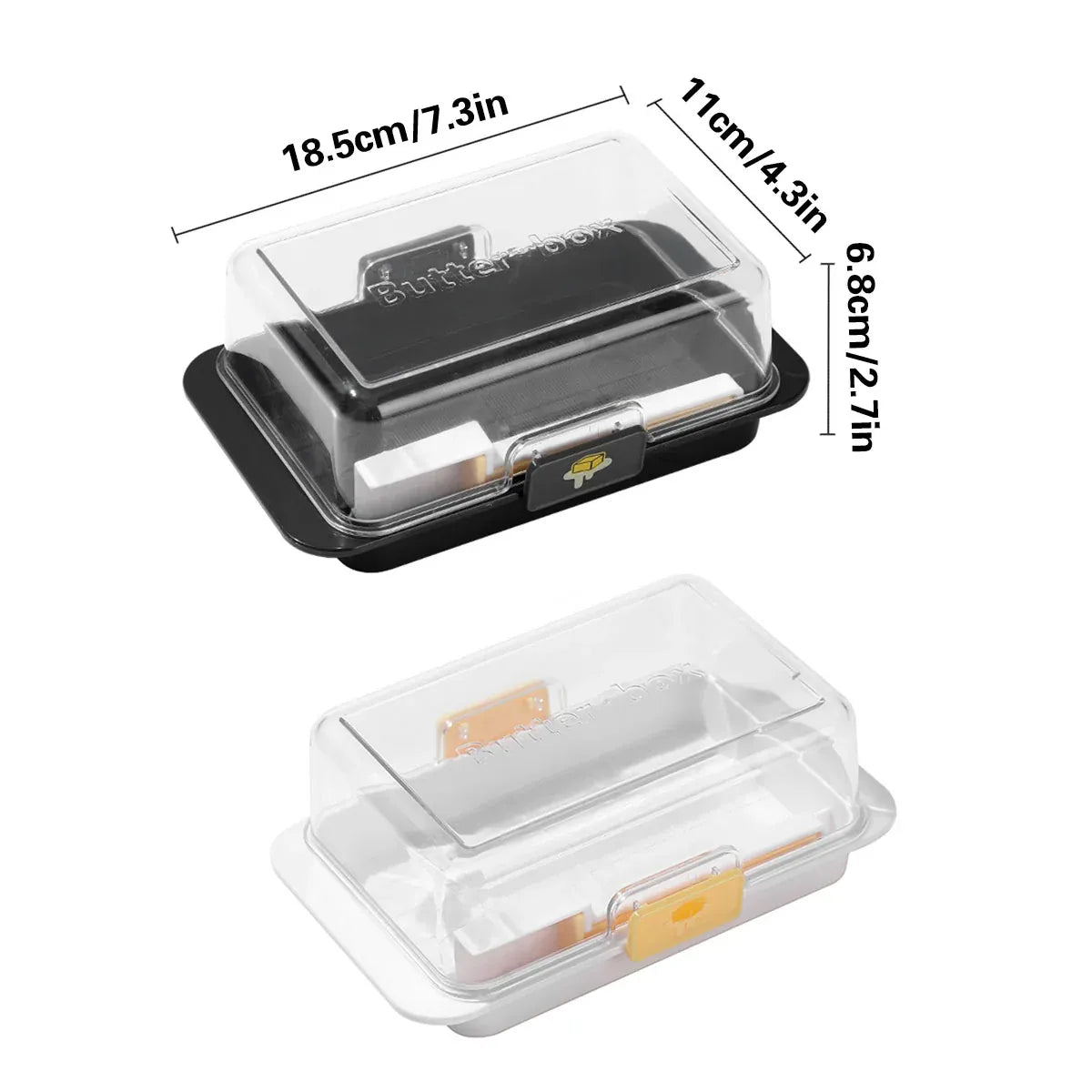 Butter Cheese Storage Box Kitchen Container with Lid Plastic Fridge Organizer - White V528-BUTTER-DISH-WHITE-494026