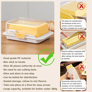 Butter Cheese Storage Box Kitchen Container with Lid Plastic Fridge Organizer - White V528-BUTTER-DISH-WHITE-494026