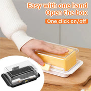 Butter Cheese Storage Box Kitchen Container with Lid Plastic Fridge Organizer - White V528-BUTTER-DISH-WHITE-494026