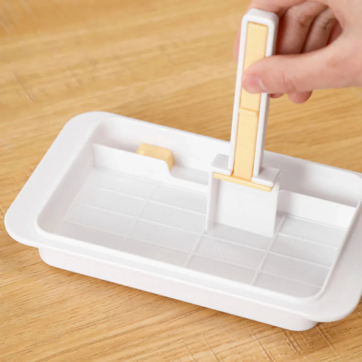 Butter Cheese Storage Box Kitchen Container with Lid Plastic Fridge Organizer - White V528-BUTTER-DISH-WHITE-494026