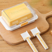 Butter Cheese Storage Box Kitchen Container with Lid Plastic Fridge Organizer - White V528-BUTTER-DISH-WHITE-494026