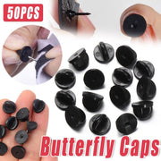 50PCS Black Butterfly Pin Backs Plastic Locking Caps for Badges Lapel Pins Brooches V528-BUTTERFLY-HAT-50PCS-662780