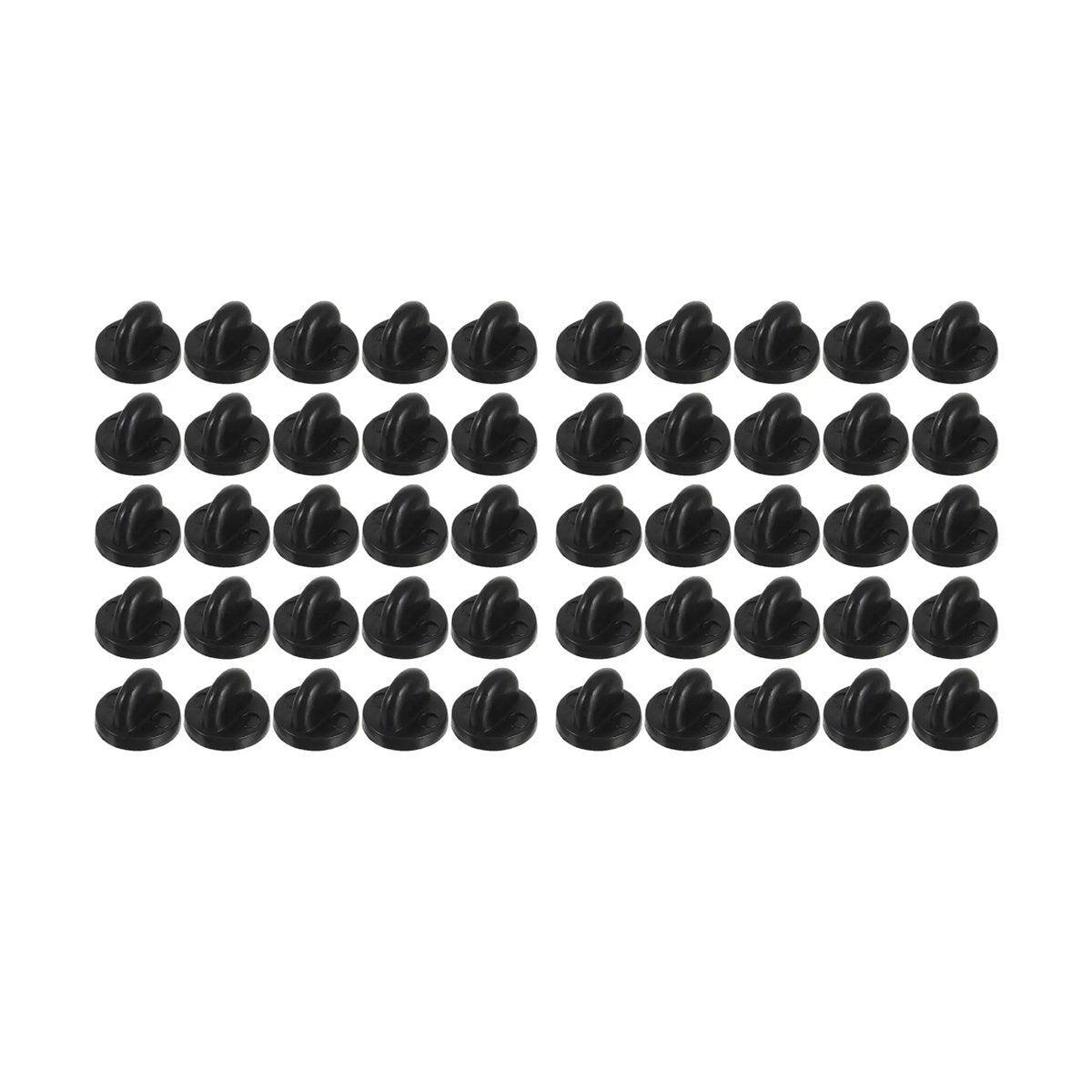 50PCS Black Butterfly Pin Backs Plastic Locking Caps for Badges Lapel Pins Brooches V528-BUTTERFLY-HAT-50PCS-662780