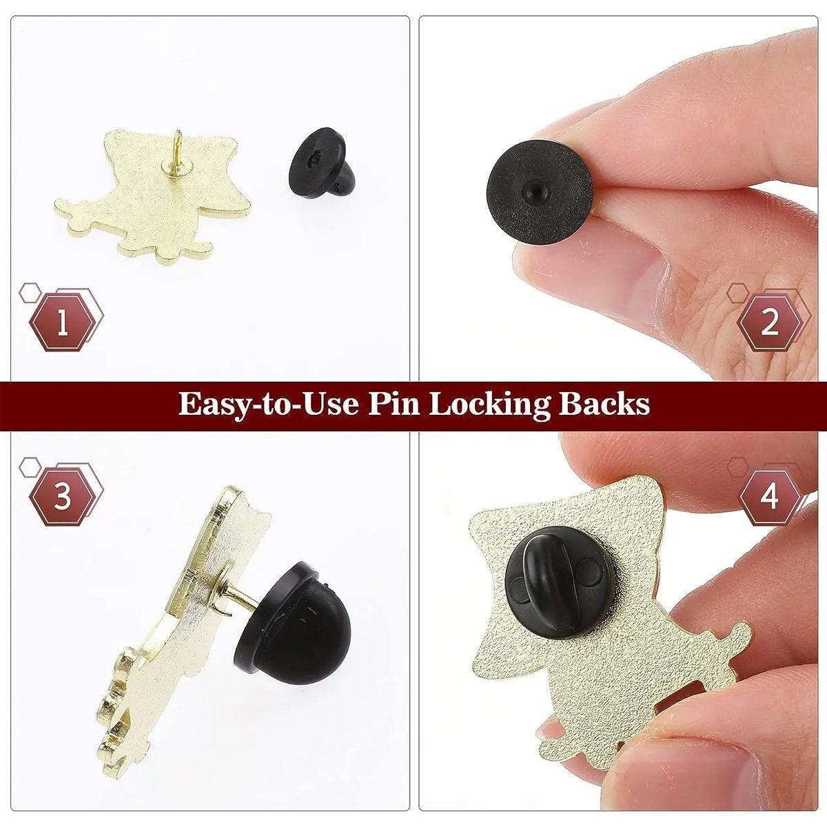 50PCS Black Butterfly Pin Backs Plastic Locking Caps for Badges Lapel Pins Brooches V528-BUTTERFLY-HAT-50PCS-662780