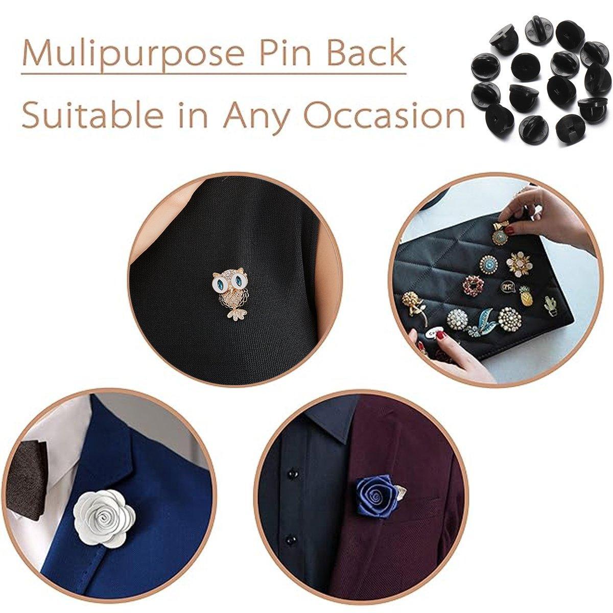 50PCS Black Butterfly Pin Backs Plastic Locking Caps for Badges Lapel Pins Brooches V528-BUTTERFLY-HAT-50PCS-662780