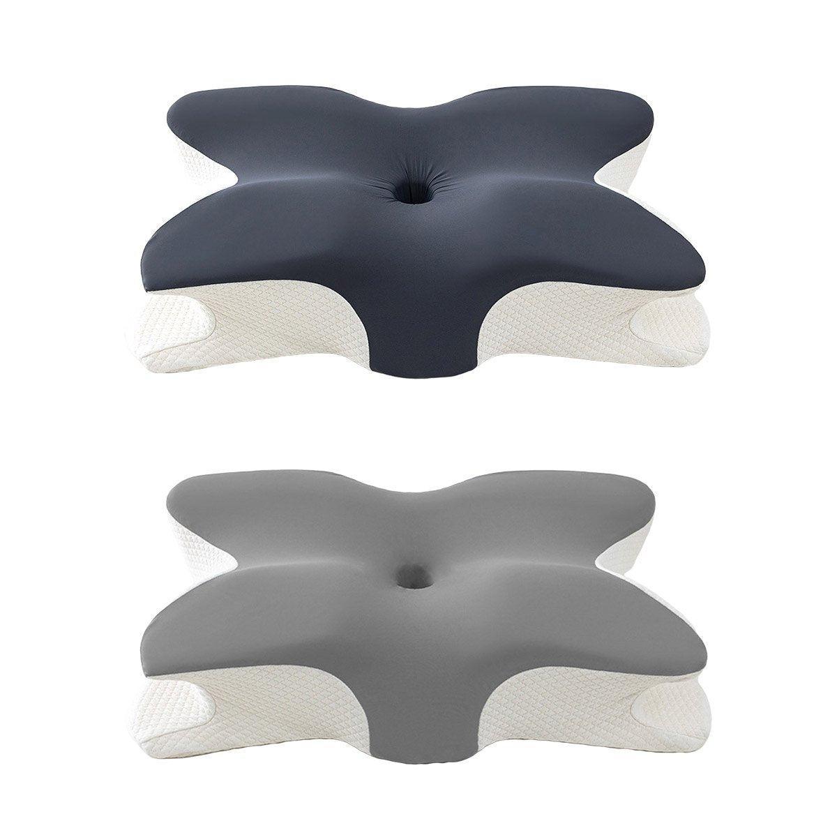 Memory Foam Butterfly Pillow Neck Support Slow Rebound Cervical Pillow - Dark Grey V528-BUTTERFLY-PILLOW-DARK-GREY-148392