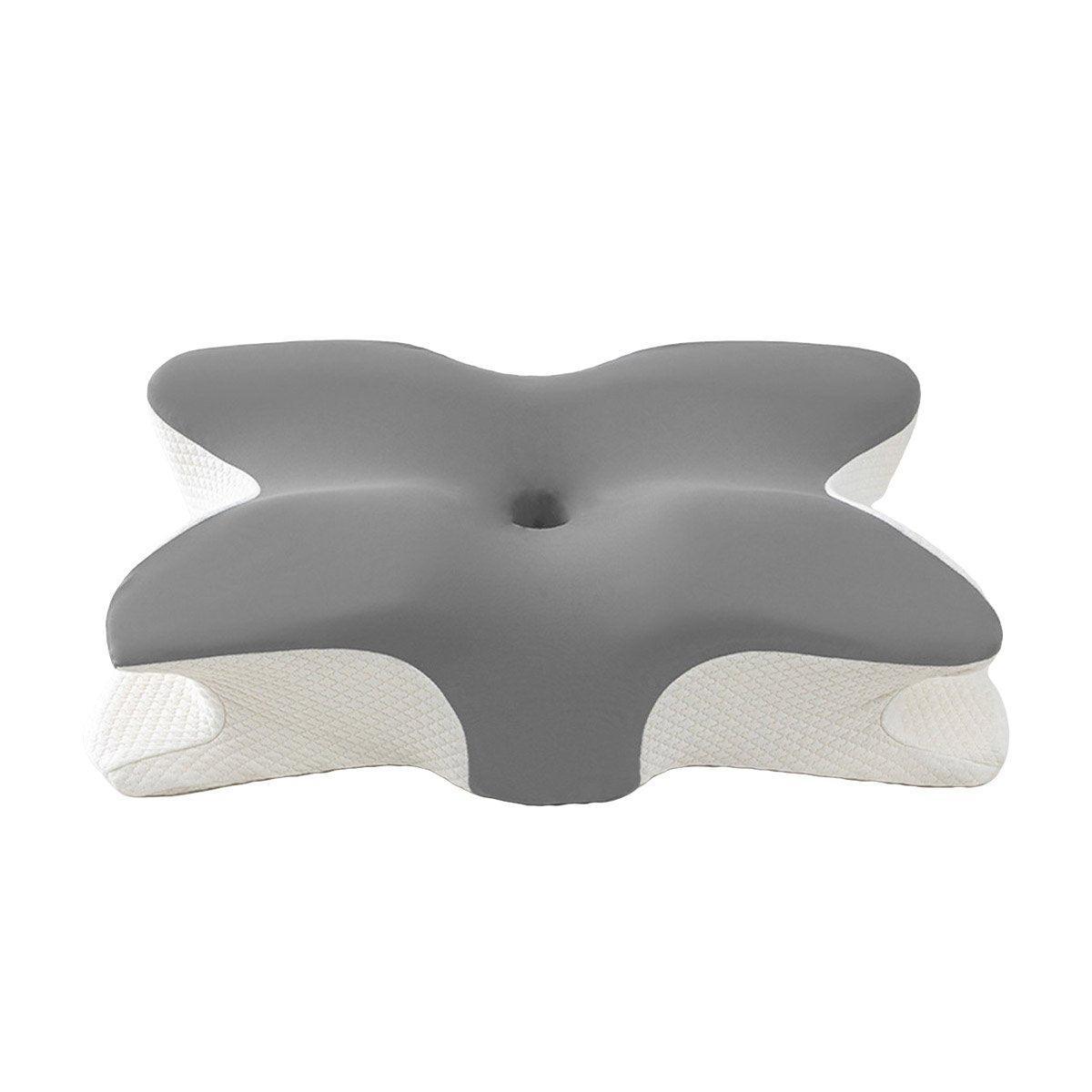 Memory Foam Butterfly Pillow Neck Support Slow Rebound Cervical Pillow - Dark Grey V528-BUTTERFLY-PILLOW-DARK-GREY-148392