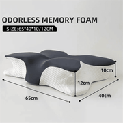 Memory Foam Butterfly Pillow Neck Support Slow Rebound Cervical Pillow - Light Grey V528-BUTTERFLY-PILLOW-LIGHT-GREY-568298