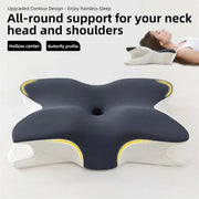 Memory Foam Butterfly Pillow Neck Support Slow Rebound Cervical Pillow - Light Grey V528-BUTTERFLY-PILLOW-LIGHT-GREY-568298