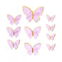 10Pcs Butterfly Paper Toppers Happy Birthday Cake & Festival Theme Decor - Pink Phnom Penh V528-BUTTERFLY-PINKEDGE-990051