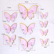 10Pcs Butterfly Paper Toppers Happy Birthday Cake & Festival Theme Decor - Purple Stripe V528-BUTTERFLY-PURPLESTRIPE-674880