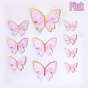 10Pcs Butterfly Paper Toppers Happy Birthday Cake & Festival Theme Decor - Purple Stripe V528-BUTTERFLY-PURPLESTRIPE-674880