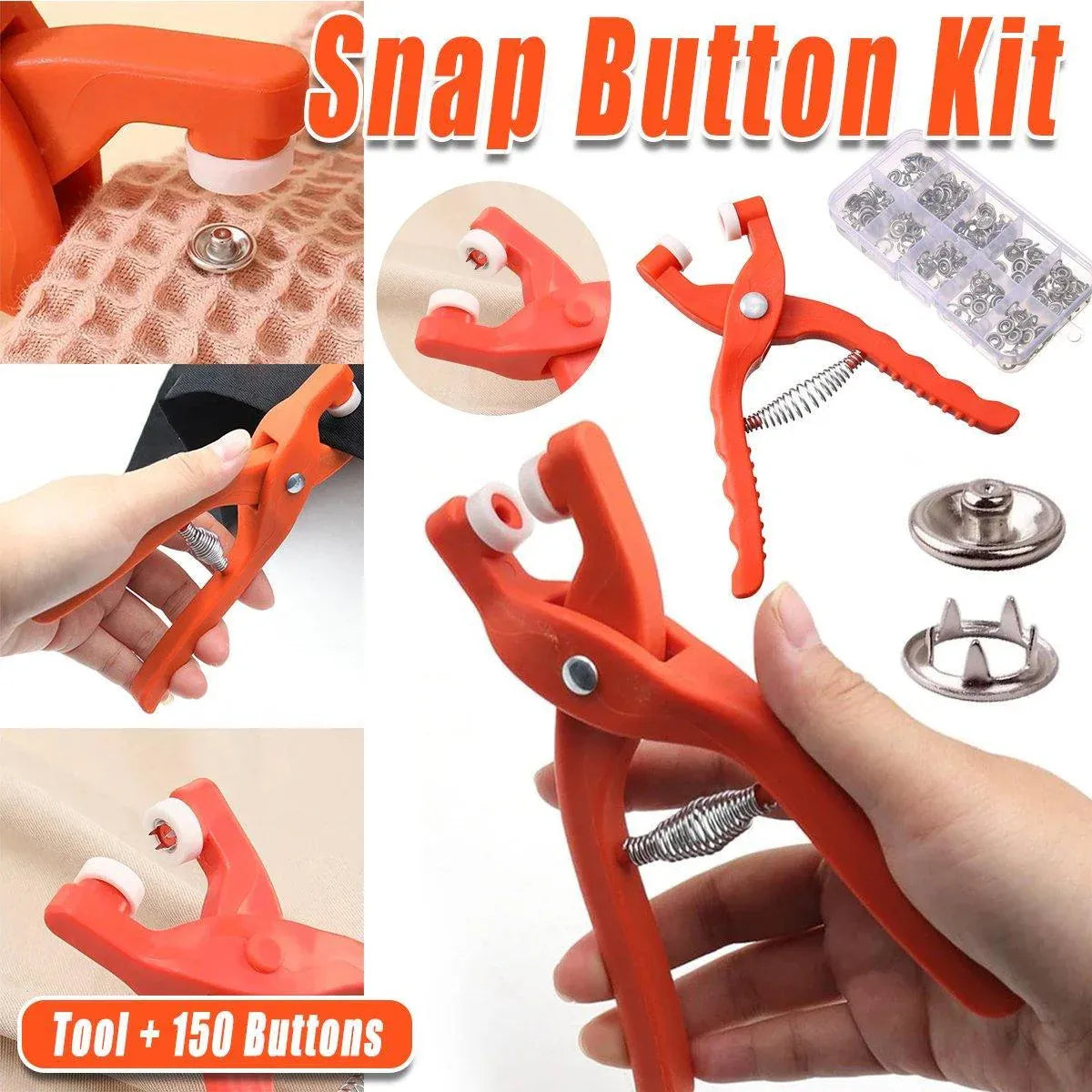 Snap Button Installation Tool Pliers Set Fastener Press Stud Kit Sewing Tool V528-BUTTON-TOOL-150-412506