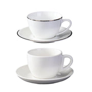 6PCS Ceramic Coffee Cup and Saucer Set Apricot Tea Cup with Ear Hotel Coffee Cup - 160ml V528-C-GOLD-TRIM-160ML-6PCS-725838