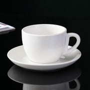 6PCS Ceramic Coffee Cup and Saucer Set Apricot Tea Cup with Ear Hotel Coffee Cup - 160ml V528-C-GOLD-TRIM-160ML-6PCS-725838